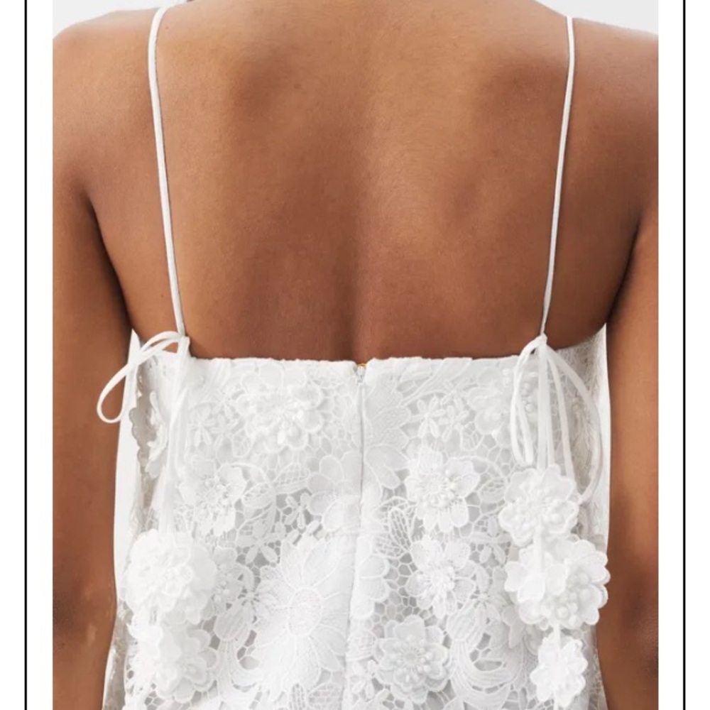 Zimmermann raie lace flower mini dress - ivory - Picture 7 of 15